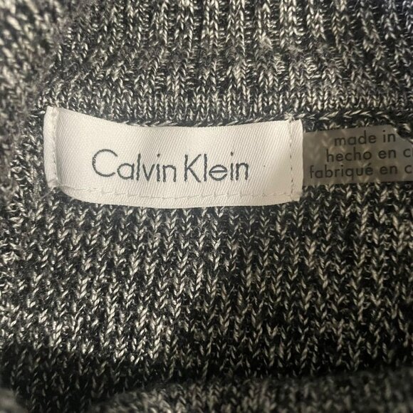 Calvin Klein Black White Turtleneck Sweater Cozy Soft Knit Minimalist Fall Basic - Picture 2 of 8